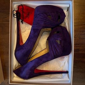 Original purple suede ultra high heel Christian Louboutin in size 39.5.